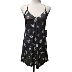 ModCloth Robot Slip Dress Nightgown Whimsey‎ Novelty Print Nerdy Quirky Size L